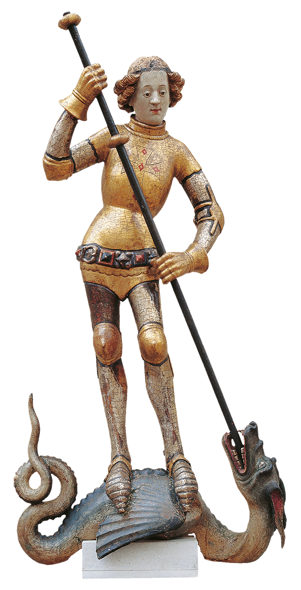 Lesena gotska plastika sv. Jurija iz ptujske proštijske cerkve, ok. 1380.